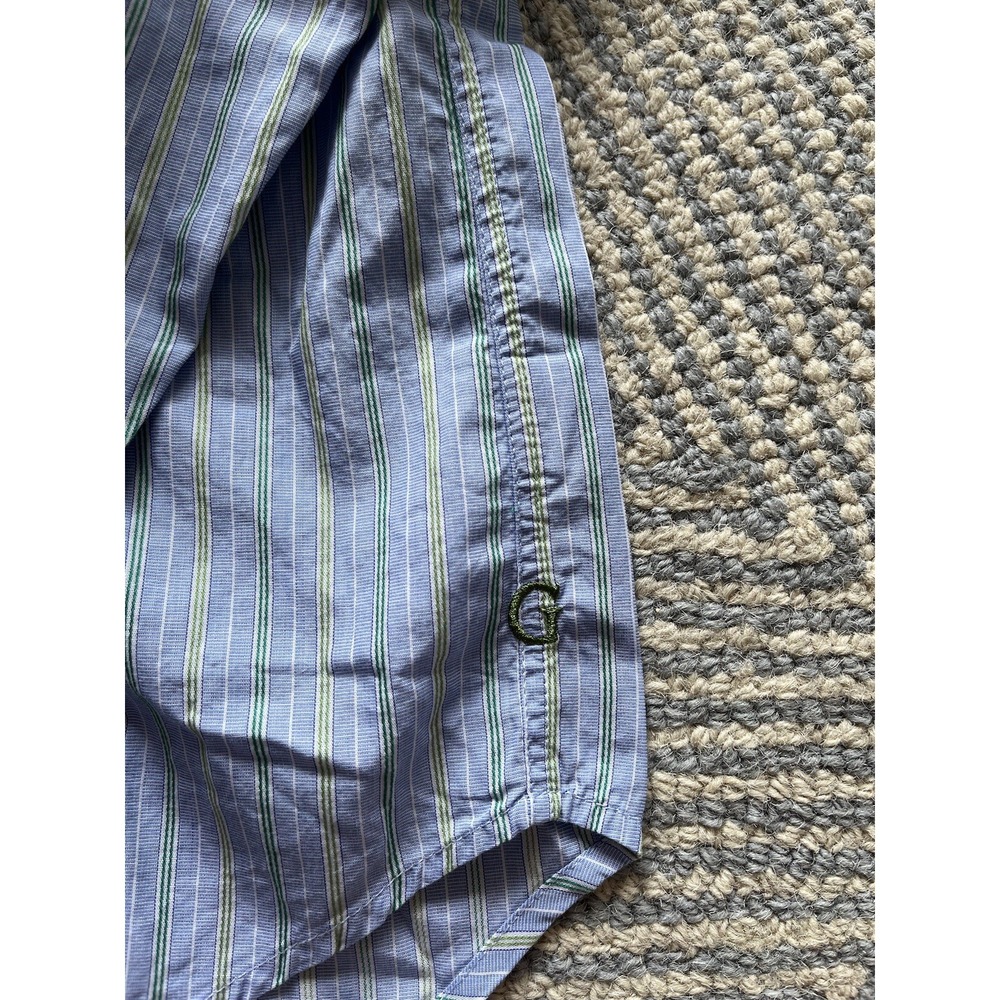Guess Embroidered Long Sleeve Button Shirt - Blue/Green/Yellow - XL - Picture 3 of 8